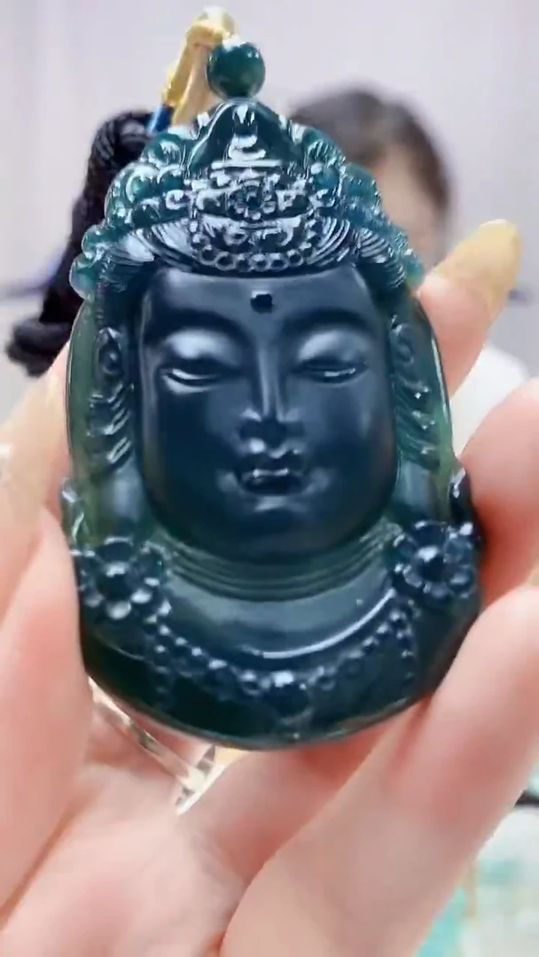 未镶嵌定制翡翠3099DD-毛货挂件16