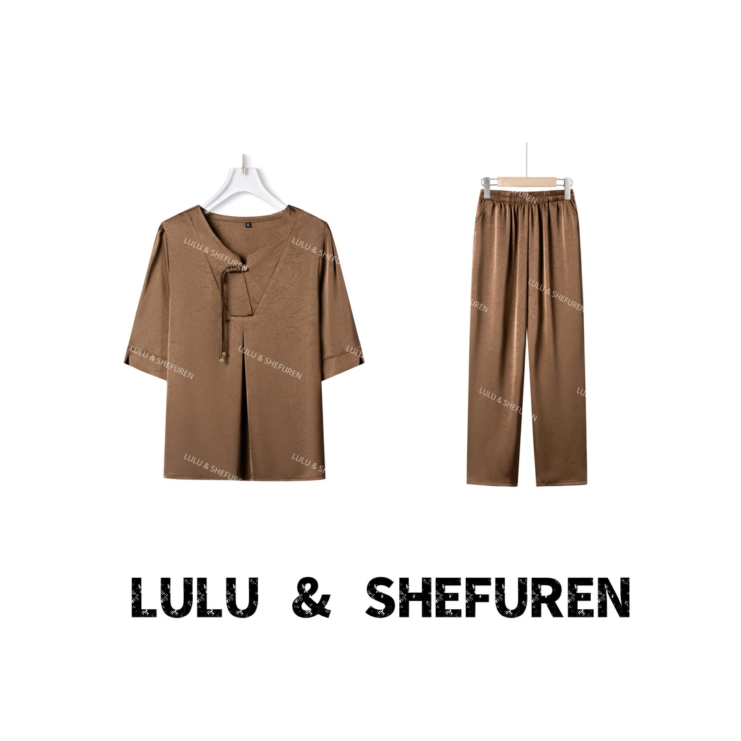 【LULU&SFR】2025夏季新款纯色性中式高端气质套装女装