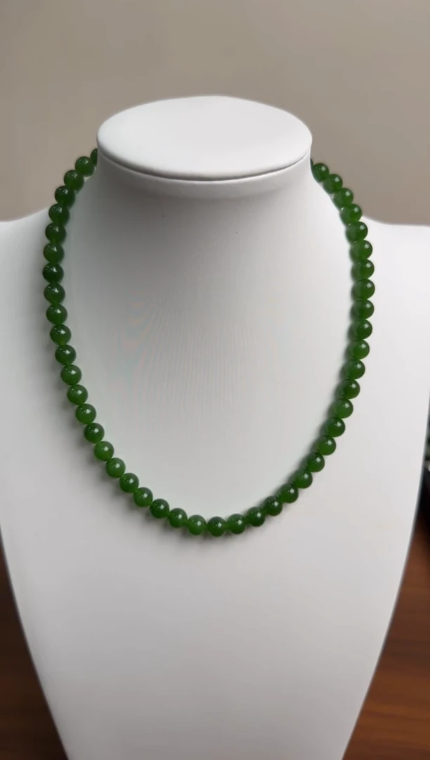 颈饰未镶嵌和田玉项链8mm