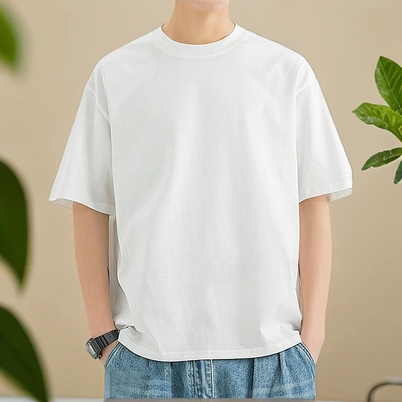 福利款百搭T恤夏季打底衫短袖男女同款纯色圆领感速干简约上衣