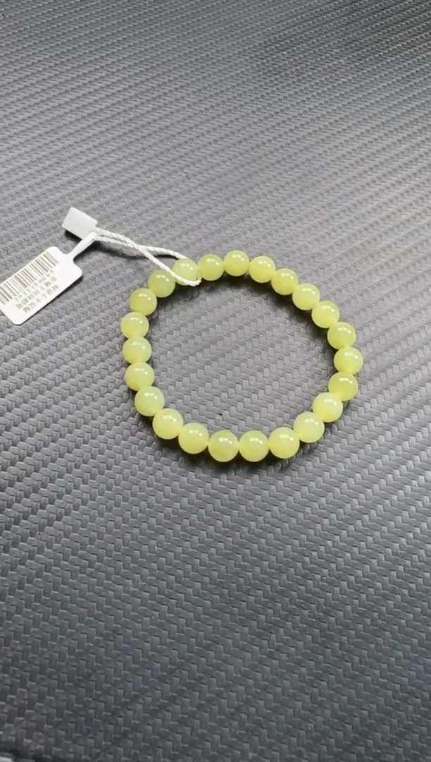 未镶嵌手串和田玉若羌微色差黄口卡8手串