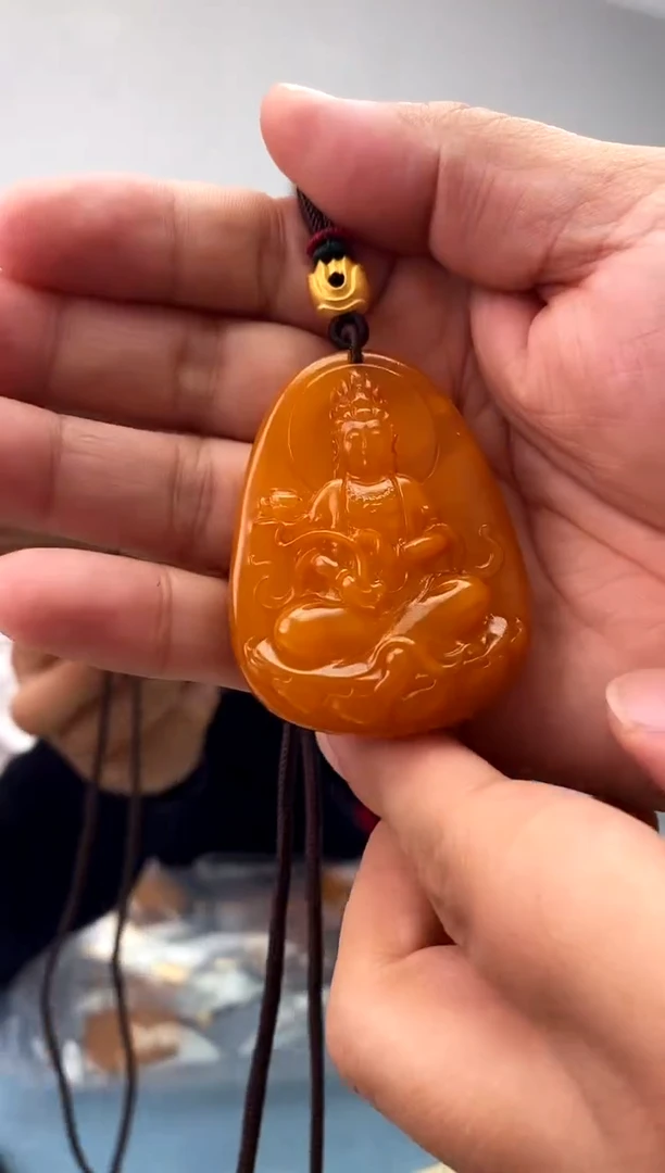 蜜蜡未镶嵌珠宝奇石假一罚十，大势至发一件019