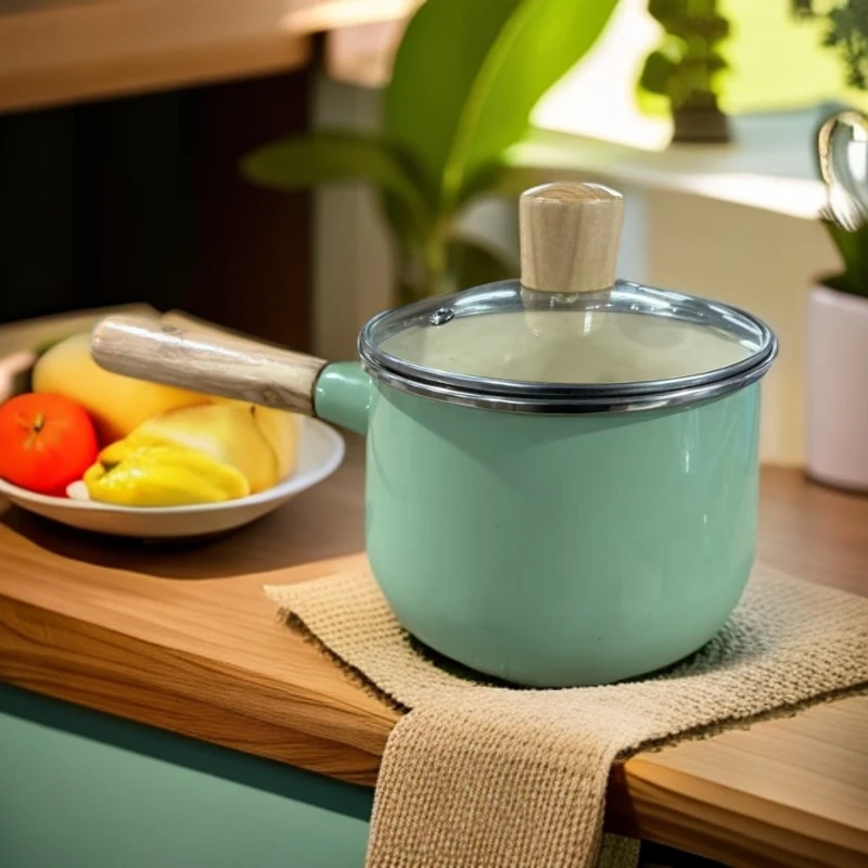 陶瓷身玻璃盖小奶锅煮泡面神器16cm