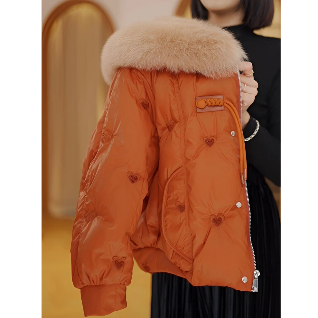 【JQ】新年必备 | 洋气休闲装时尚百搭纯色大毛领冬天网红款外套