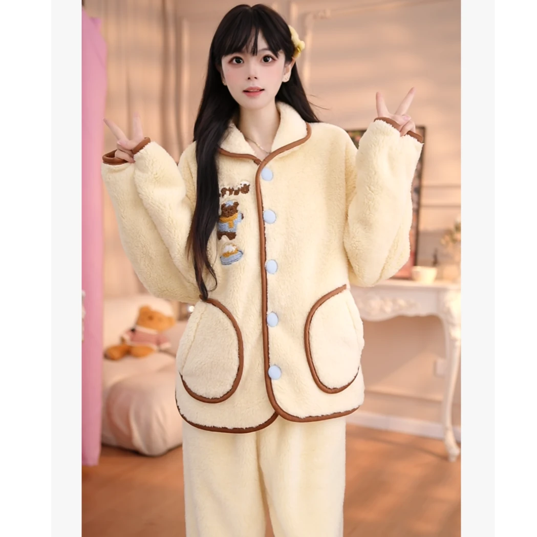 查理夫人【11.21新1】气质氛围感治愈感厚秋冬女睡衣简约时尚wqn