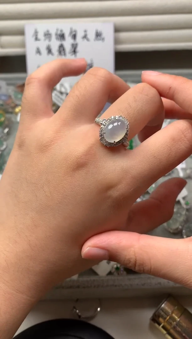 银S925镶嵌戒指翡翠3