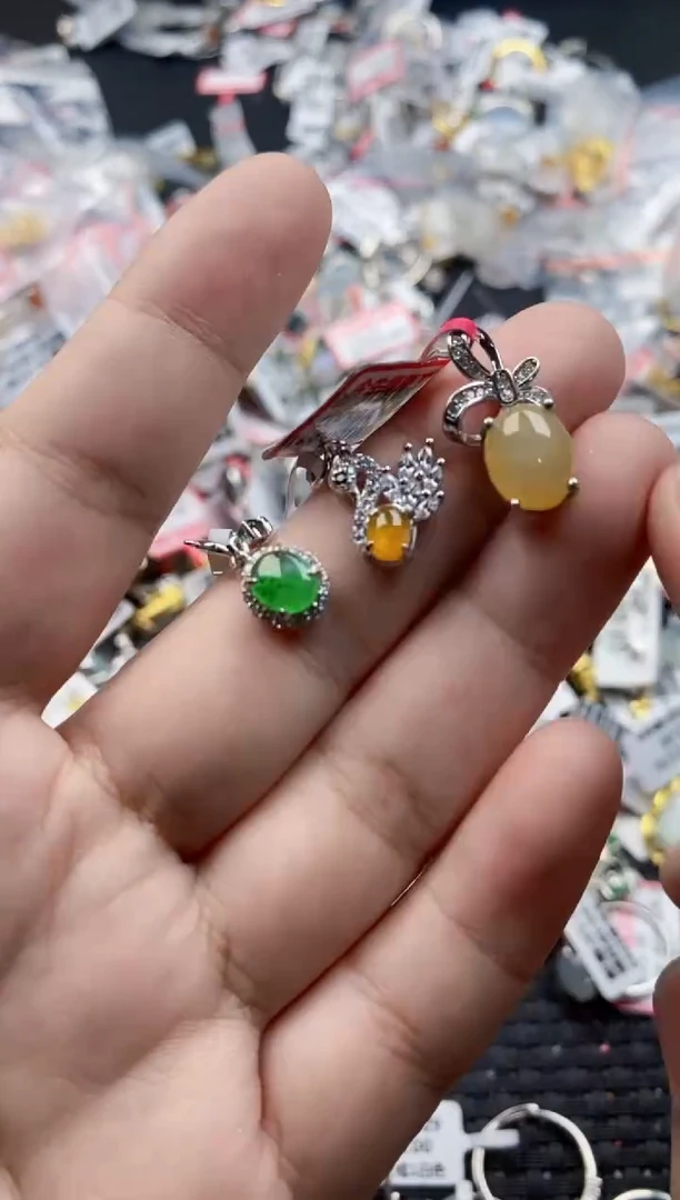 翡翠戒指银S925镶嵌99999    11