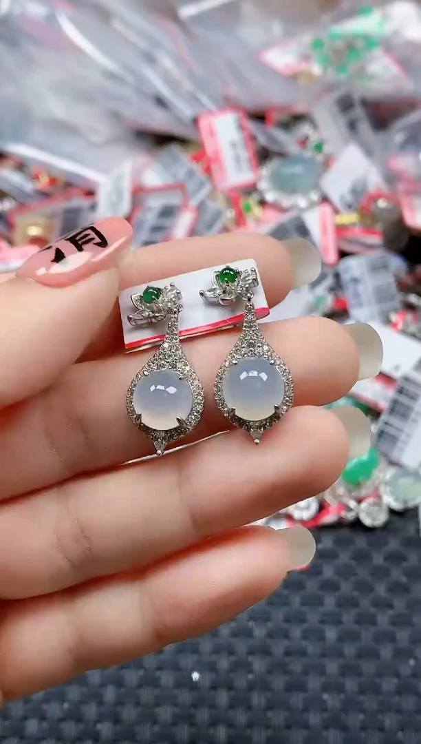 银S925镶嵌戒指翡翠天然A货缅甸翡翠