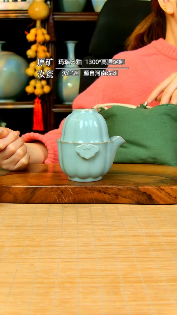 【闪购商品】天青全手工手抓壶带一杯不完美