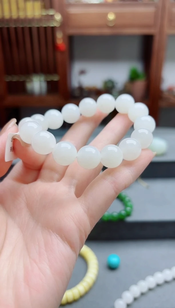 和田玉未镶嵌挂件白玉手串XEZB