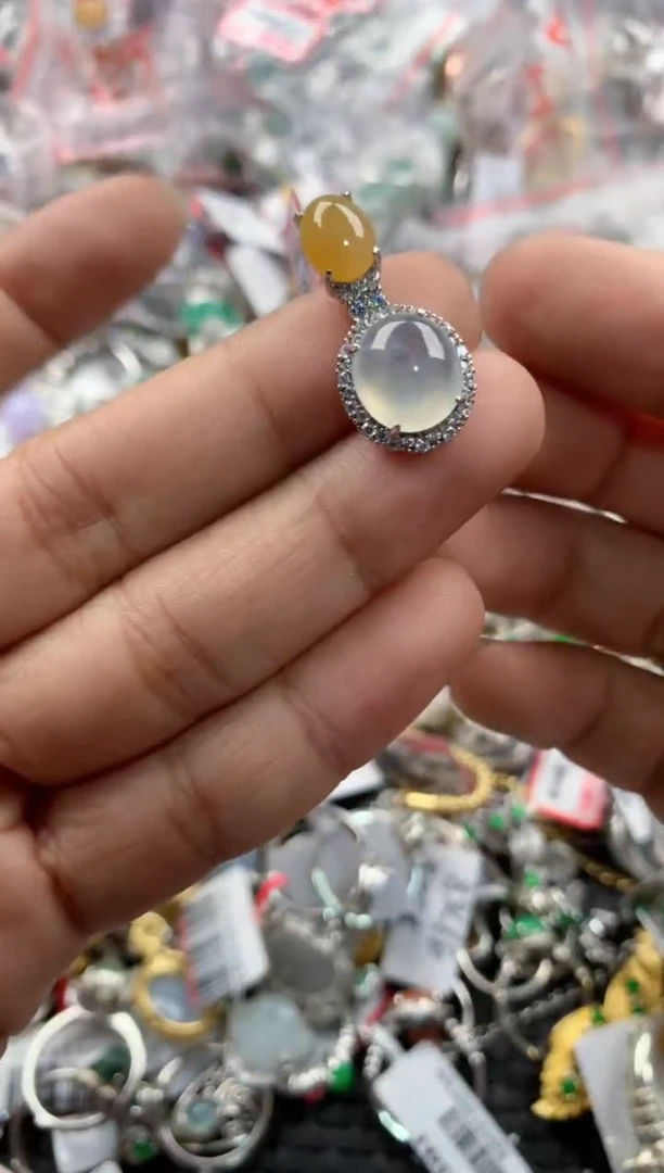 银S925镶嵌戒指翡翠777   3