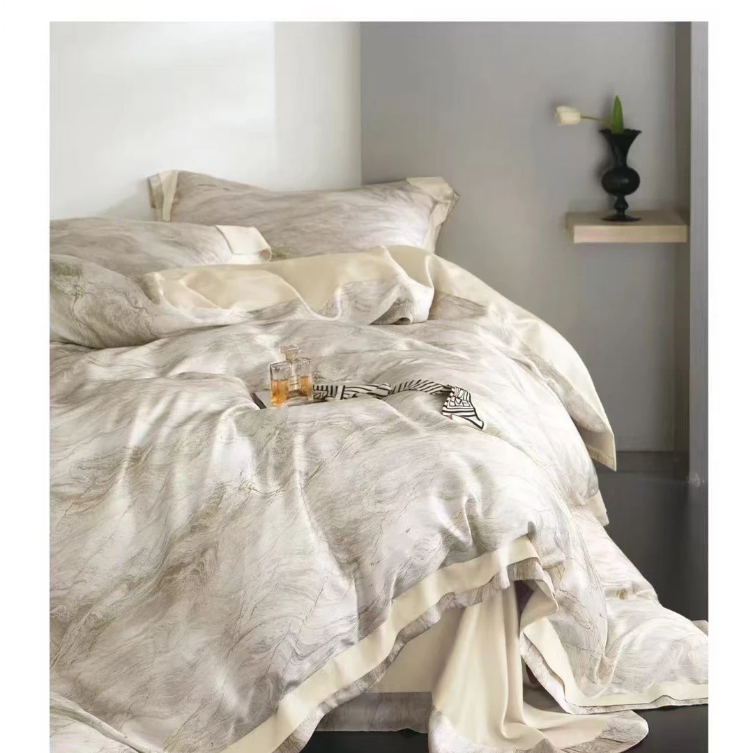 【迈乐】200*230高奢100%天丝四件套印花机洗小清新凉感四件套