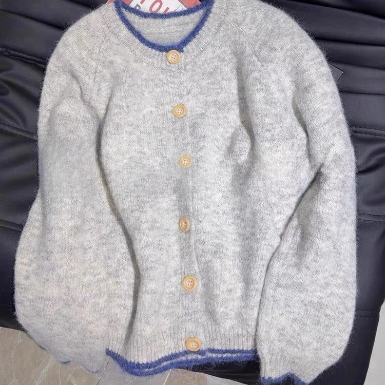 2025重工洋气减龄韩版开衫 上衣针织衫外套女早秋显瘦百搭毛衣