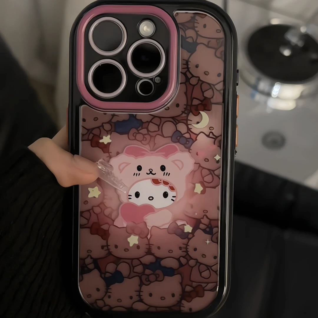 奶油壳适用苹果16pro防摔华为手机壳红米发光kitty小众新款小米15