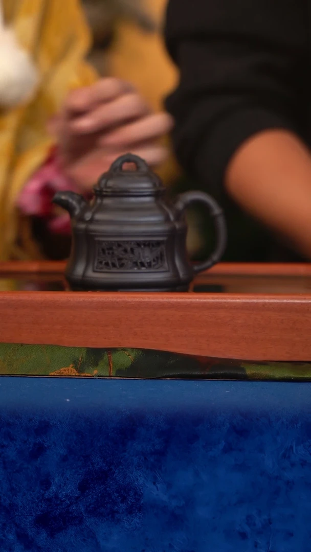 紫砂 宜兴紫砂 LJY 云雾 四方竹鼎