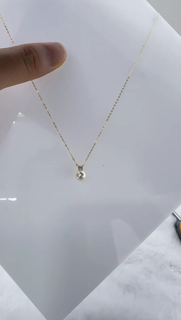 银S925镶嵌海水珍珠DA海水akoya吊坠7-8 y407