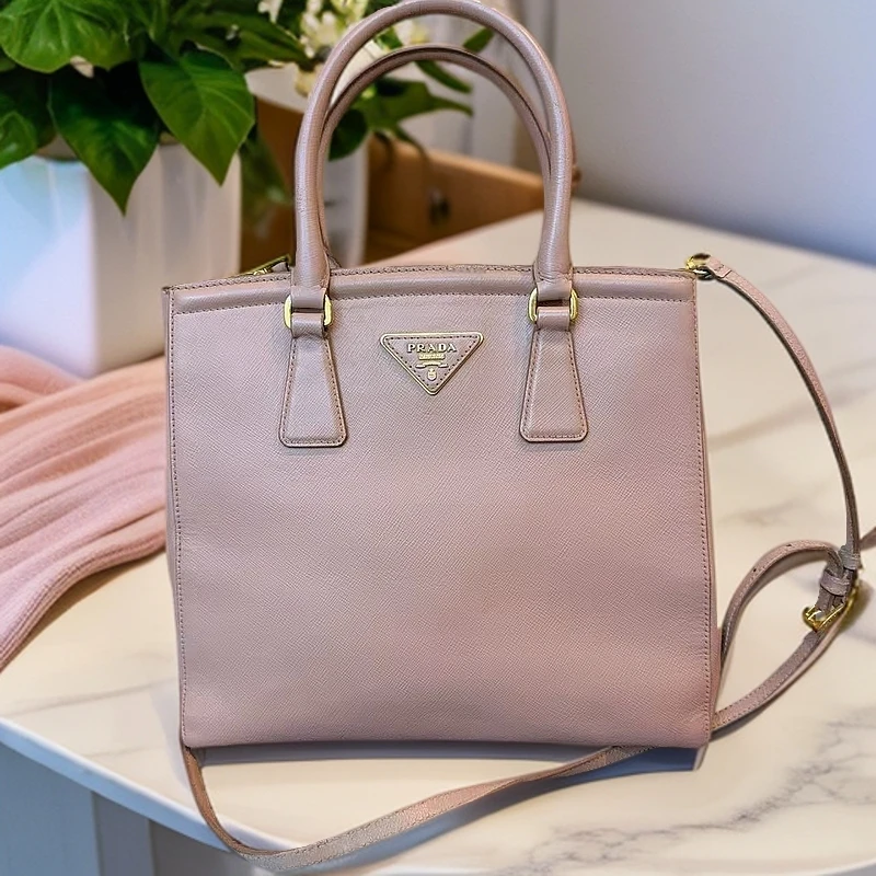 95新 Prada/普拉达  粉色手提单肩包  1175 7687