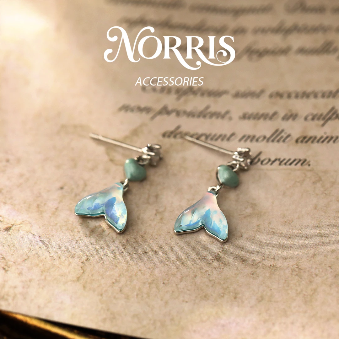 ANST 铜合金耳饰  Norris设计师款美人鱼耳钉-C6965