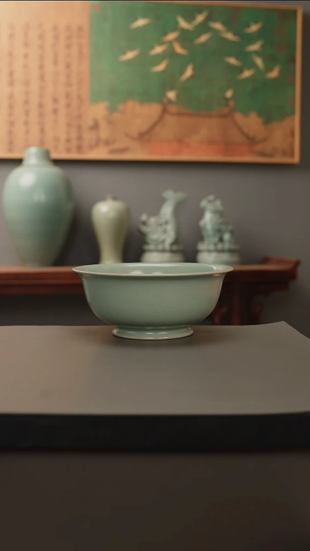 杯仿古釉原矿    汝窑碗 微瑕