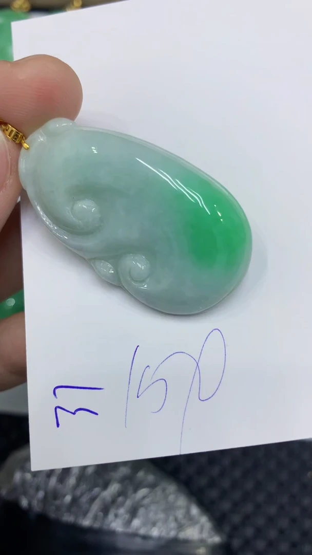 颈饰18K金镶嵌翡翠翡翠1111111