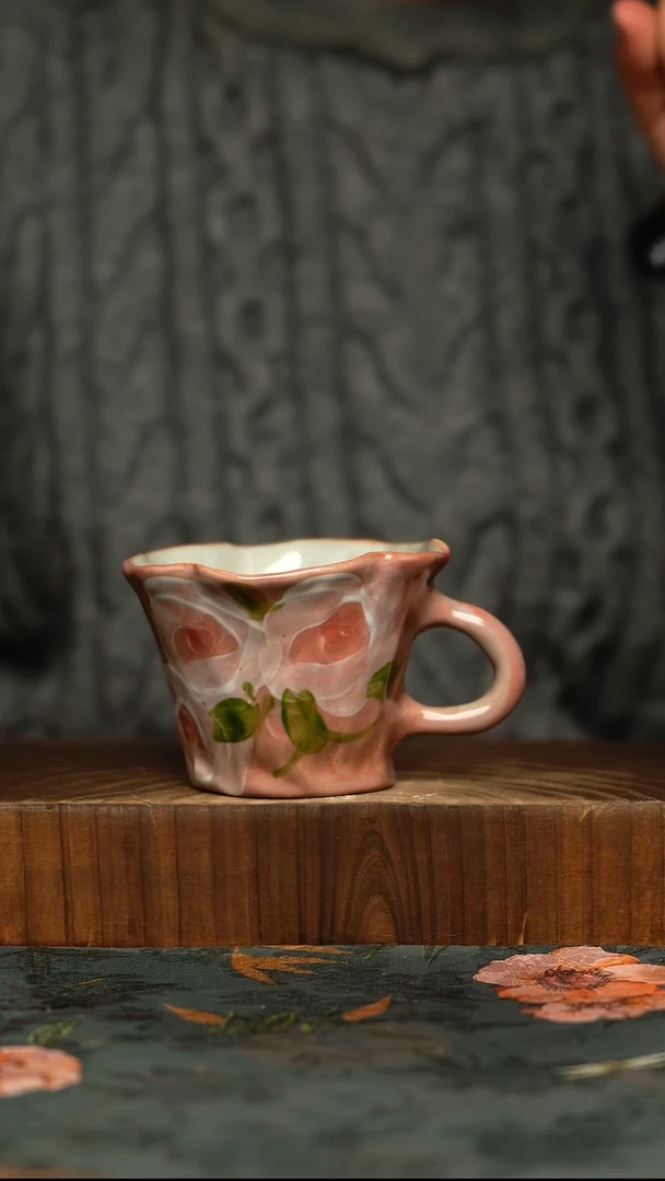 杯釉下彩手工手绘同款陶器