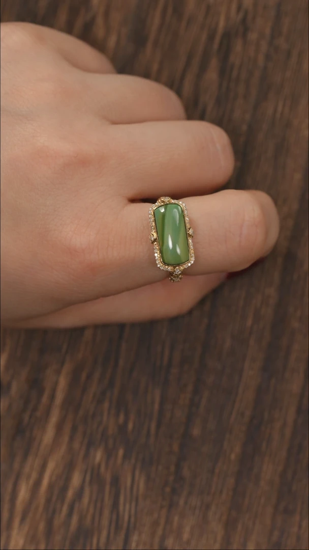 【闪购商品】绿松石戒指18K金镶嵌1