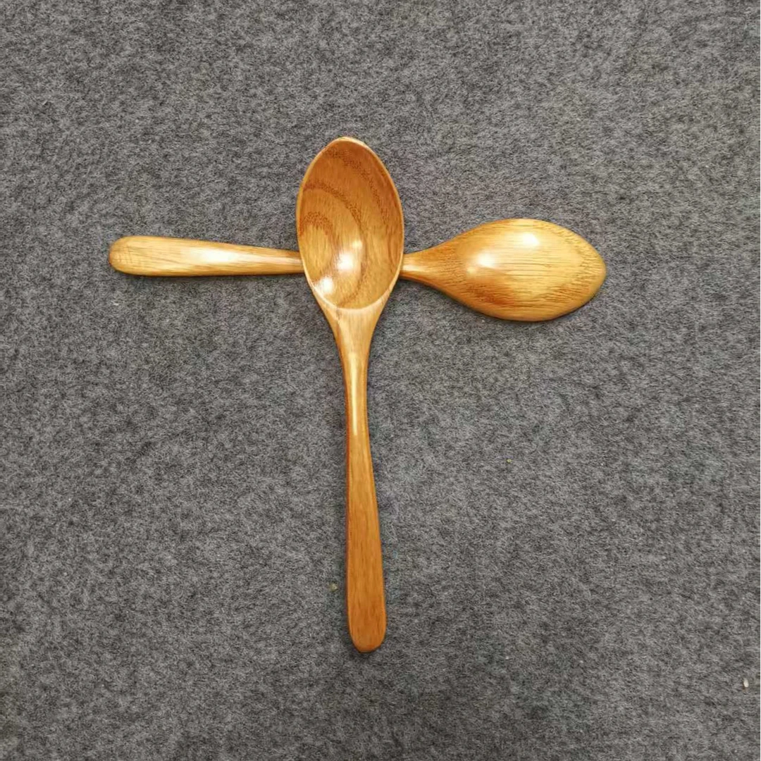 实木勺子日式长柄勺汤匙餐具家用木头饭勺木质餐具批儿童调羹发