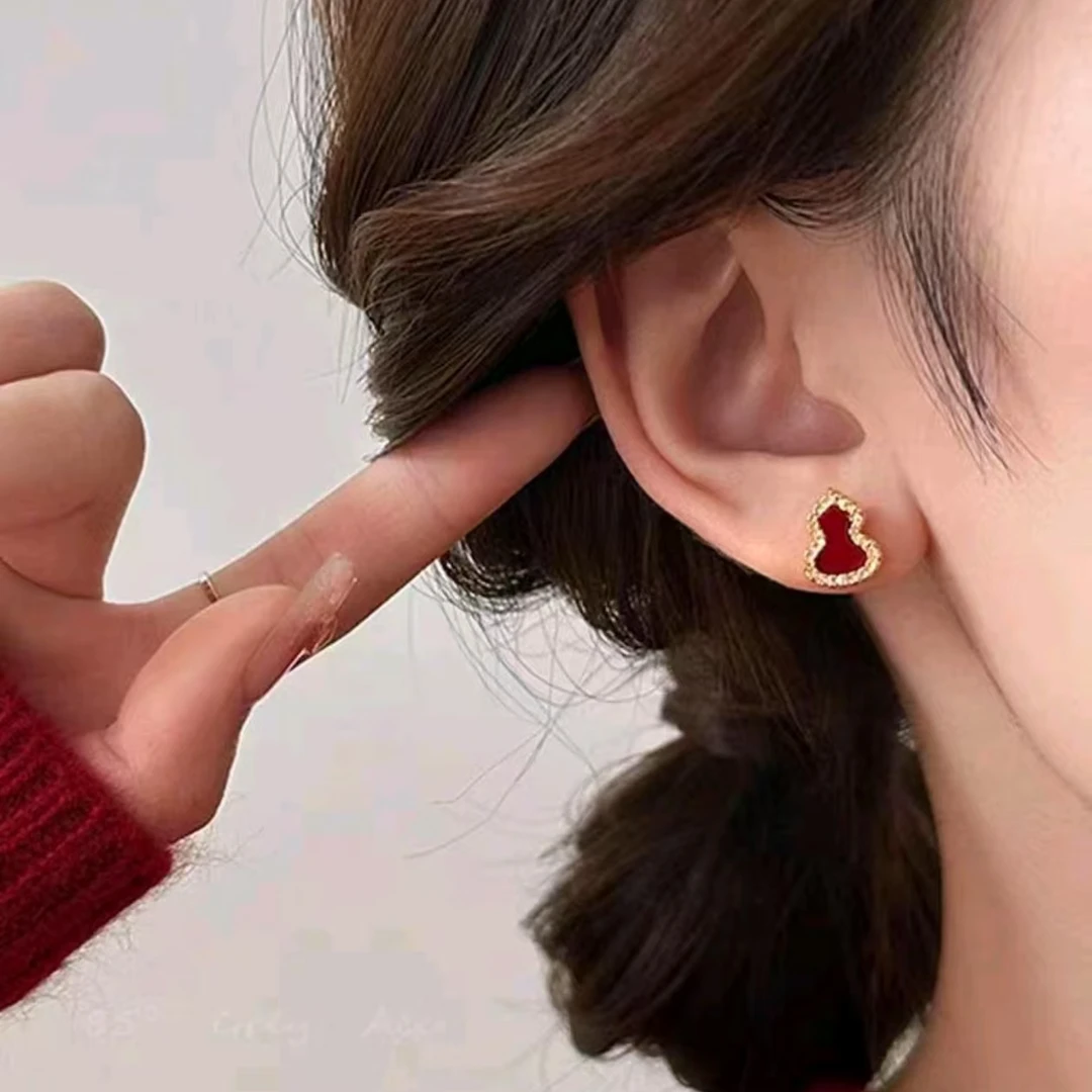 【质检发货】MR18K葫芦耳钉时尚女国朝（单只）（只为冲销量）