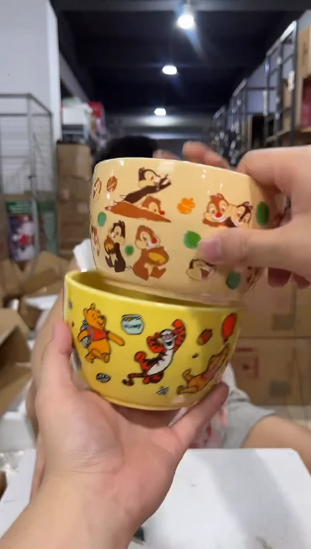 瓷片维尼大碗加奇奇蒂蒂大碗微瑕