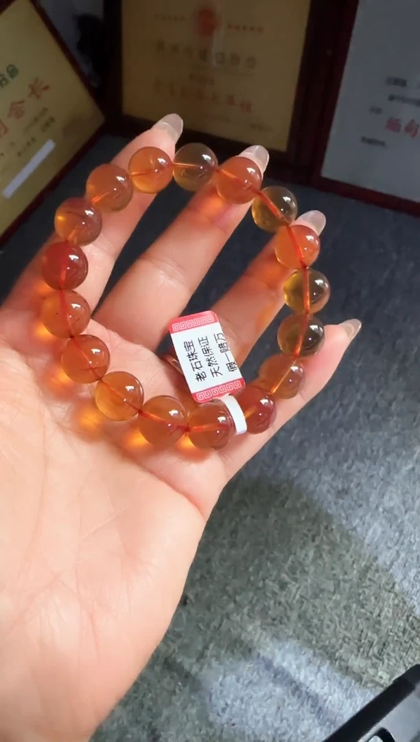 手串琥珀未镶嵌#10缅甸琥珀紫罗兰手串12mm