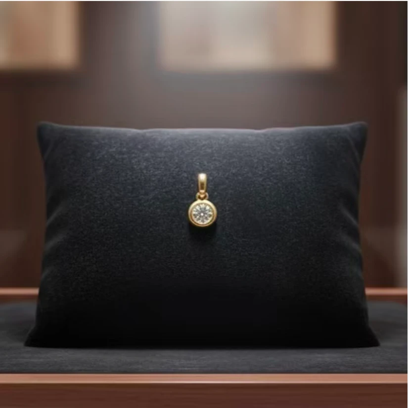 18K金镶嵌天然钻石20分k黄泡泡吊坠XC