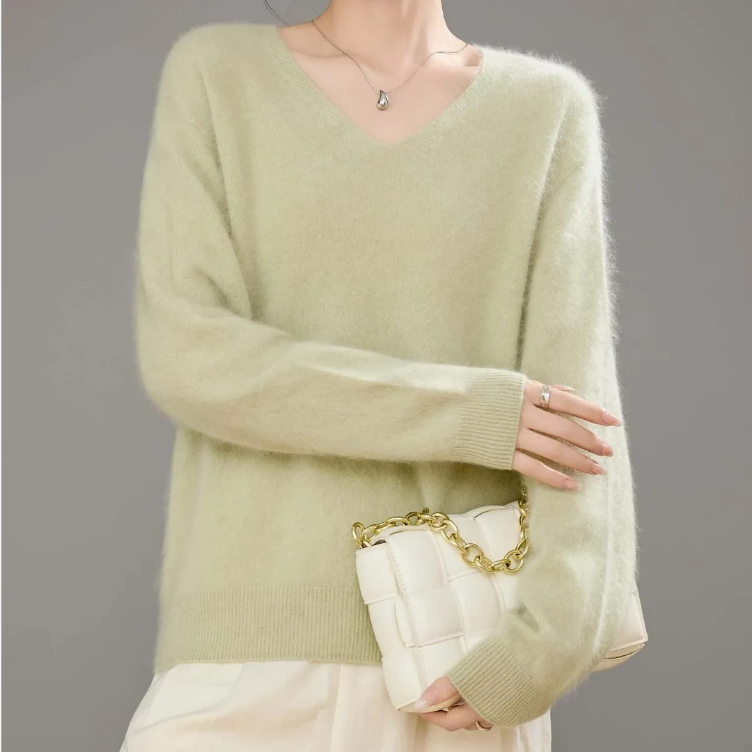 【12.1孤品毛衫】纯色衫宽松型长袖时尚女宽松秋冬保暖XY-7302