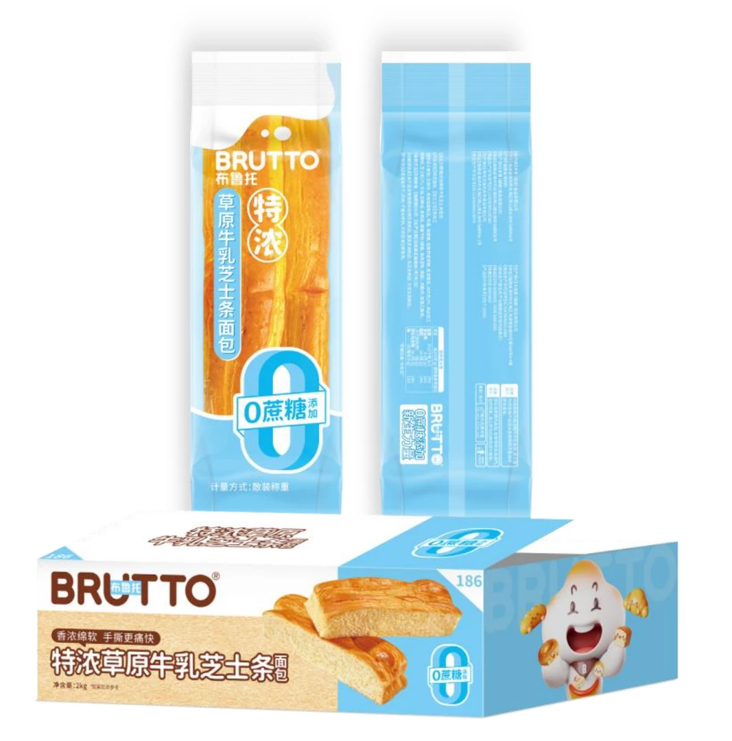 布鲁托0蔗糖草原牛乳芝士条面包2kg