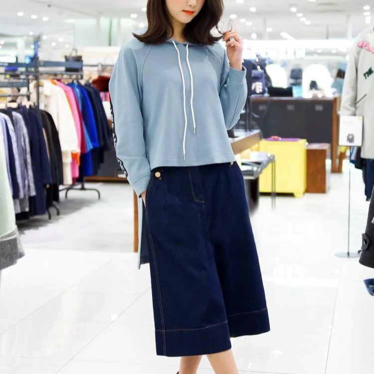 122篙腰显瘦宽松七分直筒裤牛仔阔腿裤女