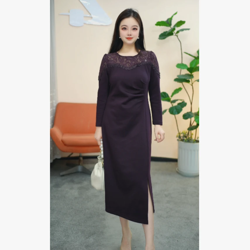 【慧可定制】C880早秋2025新款气质优雅女人味设计感遮肉显瘦连衣裙
