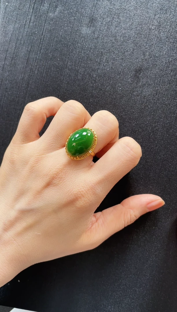 和田玉戒指银S925镶嵌多样性发一