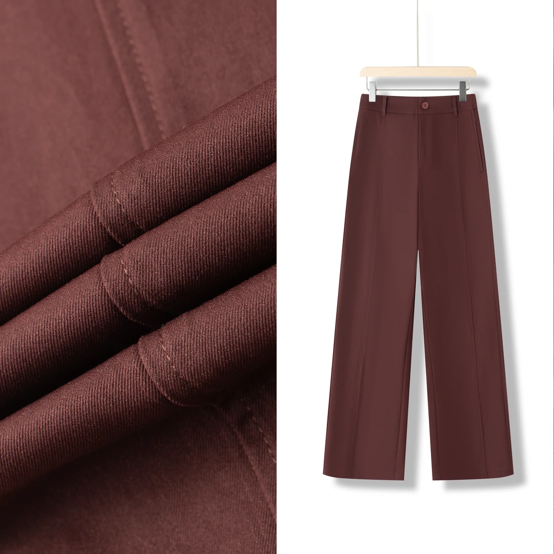 2025早春上新抗皱窄版直筒阔腿裤高腰九分裤通勤宽松休闲