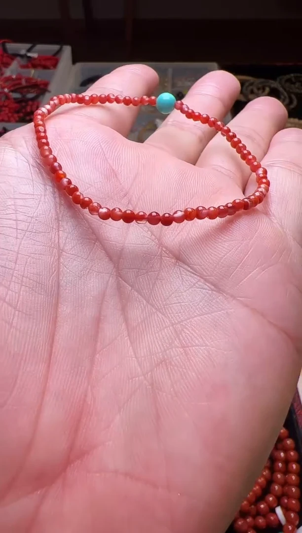 手链未镶嵌南红玛瑙南红小米珠单圈手串