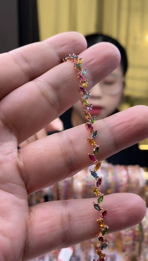 【闪购商品】碧玺手链银S925镶嵌335435434354