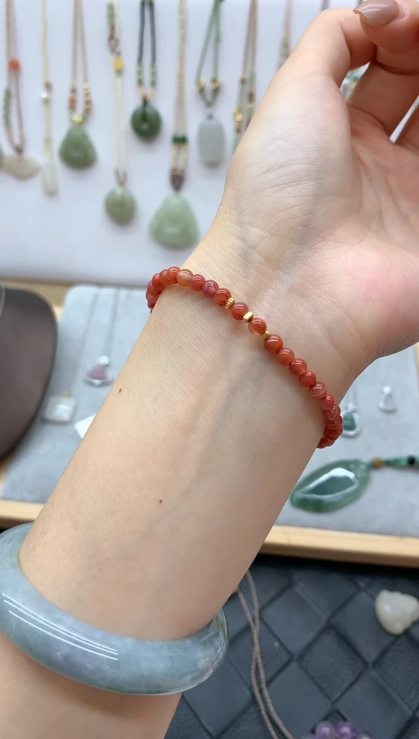 【闪购商品】南红玛瑙手链银S925镶嵌手串4