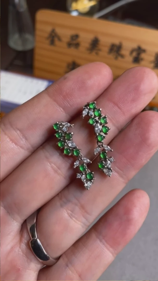 翡翠未镶嵌耳饰1666