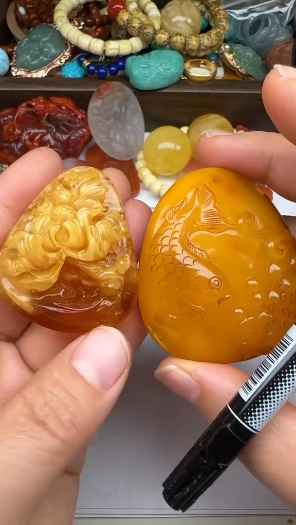 裸石琥珀未镶嵌适当方式发给