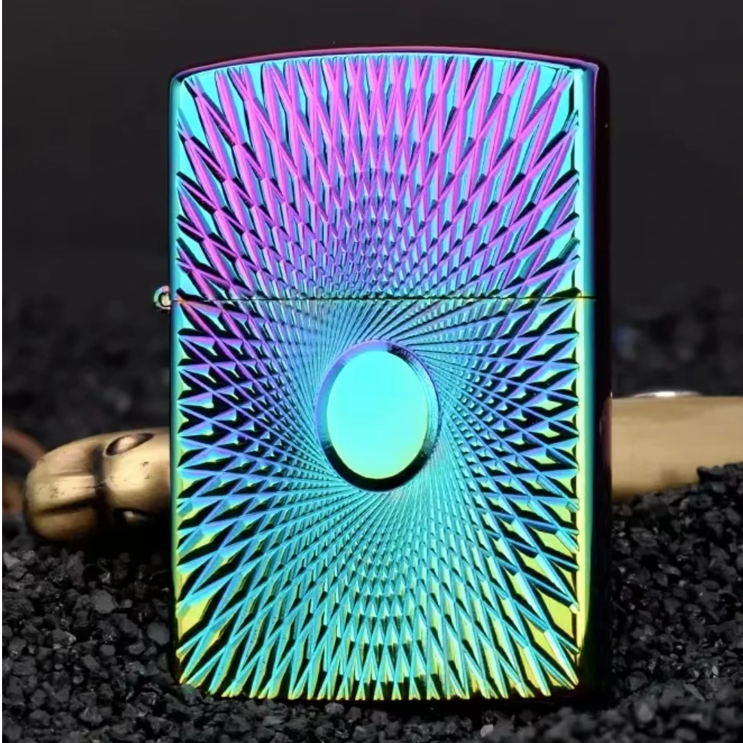 煤油打火机黄铜真空电镀 炫彩回旋太阳纹 创意礼物男