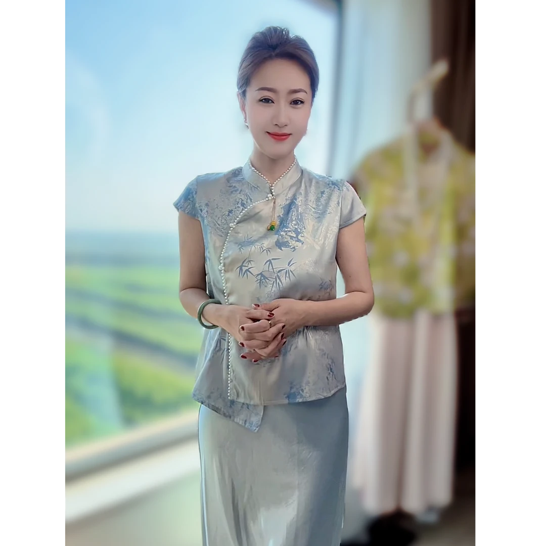 送运费险【粉竹】夏季款 重工艺 新中式国风上衣