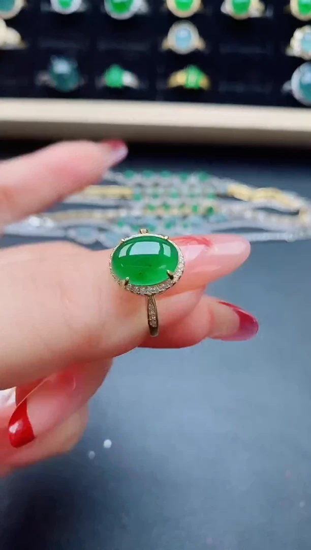 【闪购商品】翡翠戒指银S925镶嵌1321