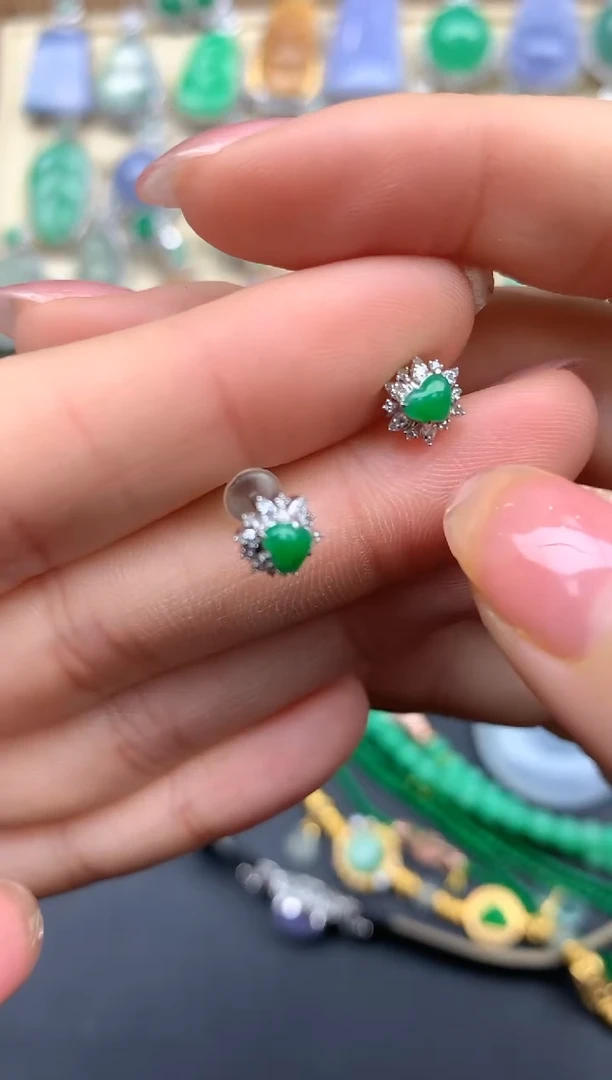 【闪购商品】翡翠耳饰18K金镶嵌217-中国好珍宝