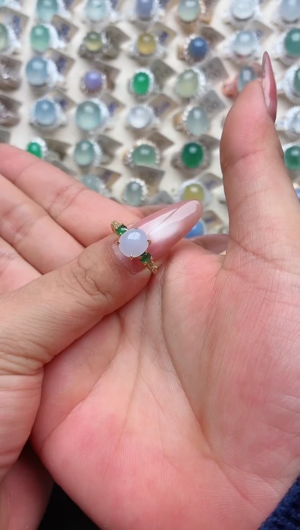 银S925镶嵌戒指翡翠.