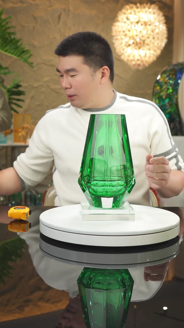 【闪购商品】摆件福利绿色切面花瓶