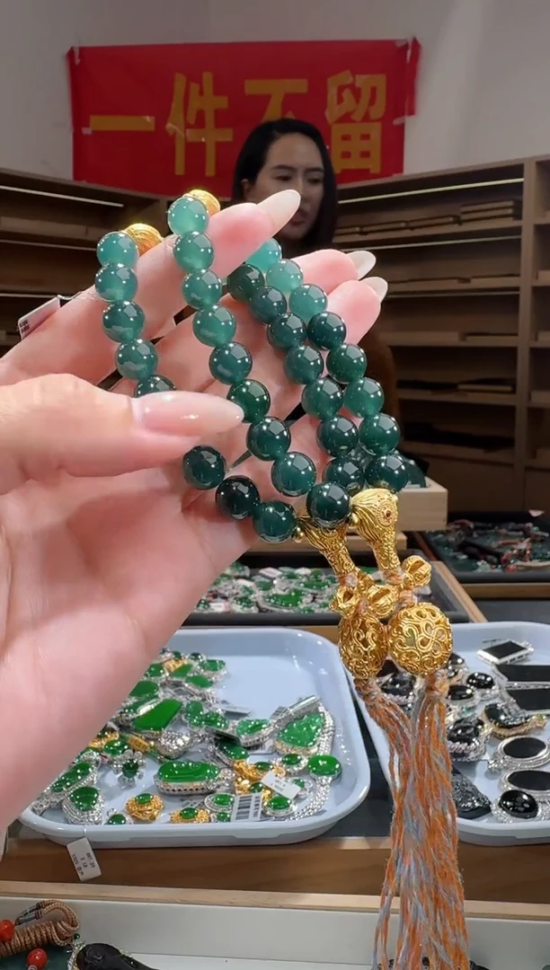 项链银S925镶嵌翡翠手串（多样性发其一）