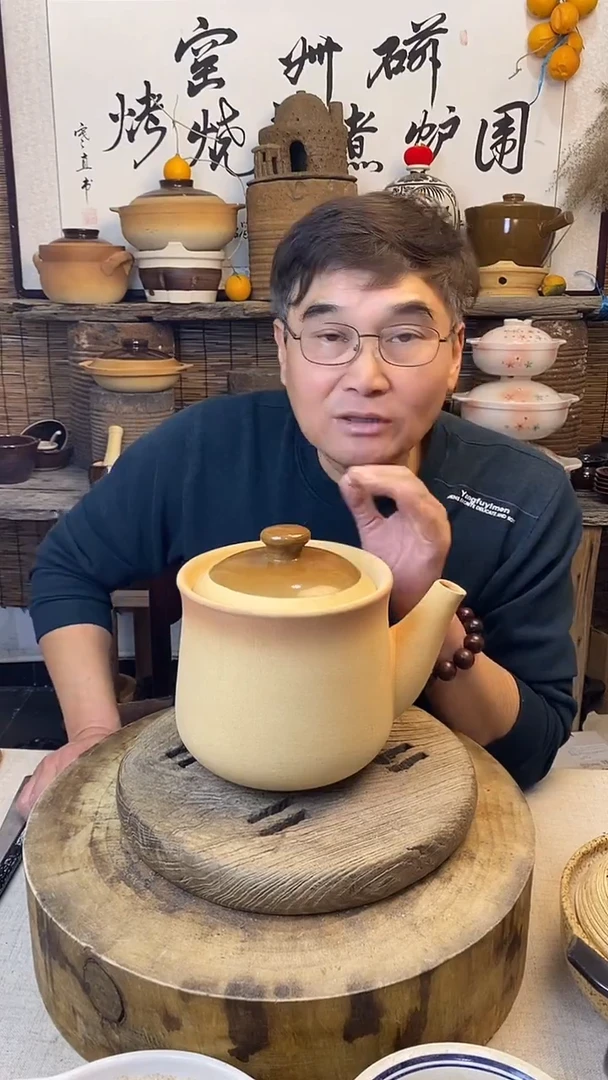 陶土 复古色新款养生壶烧水壶3升（口径17cm，高度17cm）